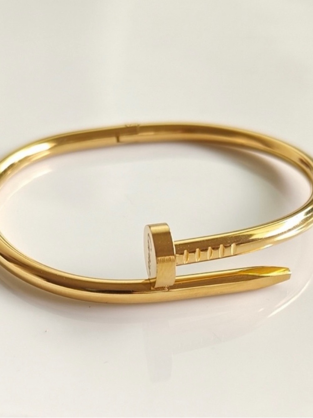 Gold Nail-Style Bangle Bracelet - Women Jewelry
